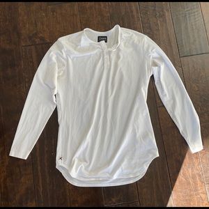 Cuts white Henley elongated large slim fit